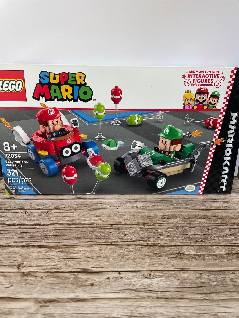 Lego Super Mario Baby Mario Red Kart & Baby Luigi Green Kart Race
